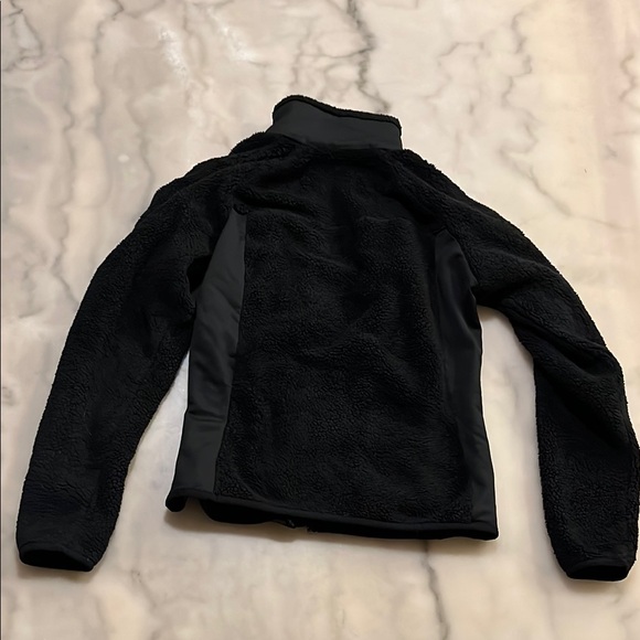 Black Teddy Jacket Plush Fleece Stand-Up Collar - Picture 3 of 9